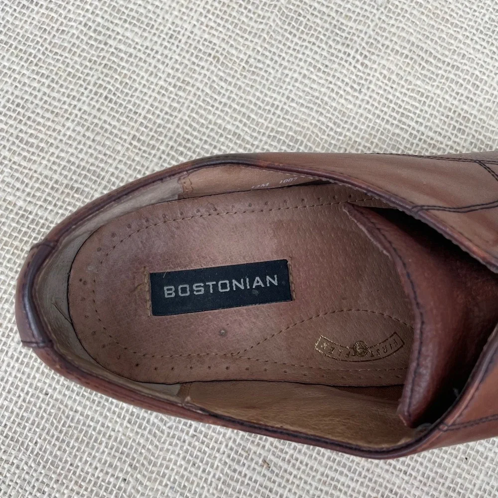 Bostonian Brown Leather Cap Toe Derby Dress‎ Shoes Mens 12M 22462 First Flex